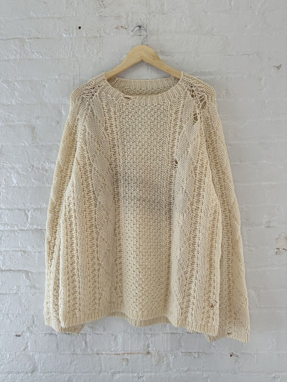 Maison Margiela Cable Knit Wool Sweater